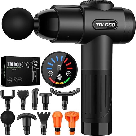 TOLOCO Deep Tissue Massage Gun with 10 Heads