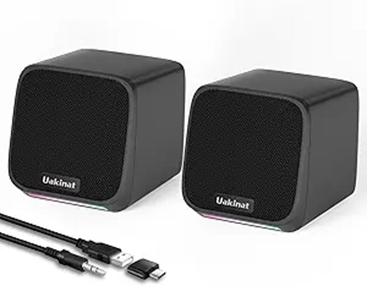 Computer Speakers for Desktop USB & Aux Connectivity