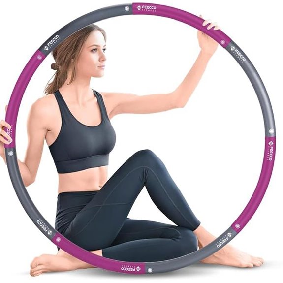 FEECCO Weighted Fitness Hoop 8 Detachable Sections for Weight Loss