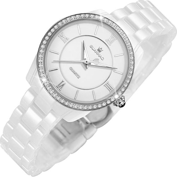 Fashion Diamond Accent Women’s Ceramic Dress Watch