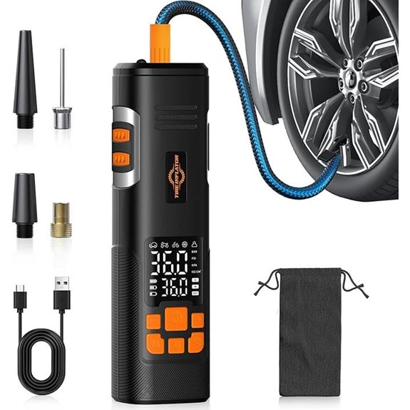 Portable Tire Inflator with Digital Pressure Gauge