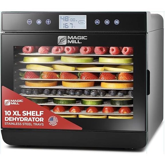 Magic Mill Food Dehydrator with Digital Timer and Stainless Trays
