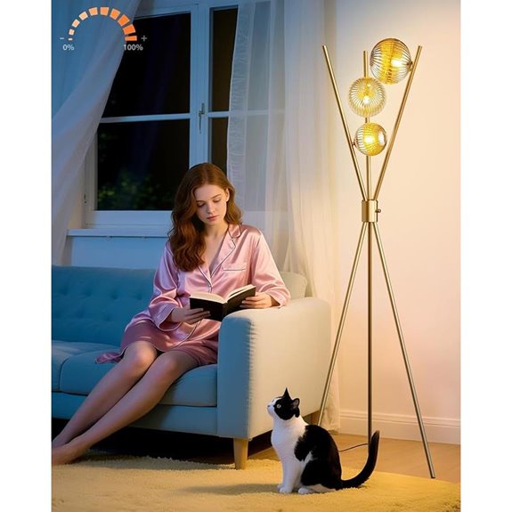 Lightdot Dimmable Tripod Floor Lamp with Globe Shades