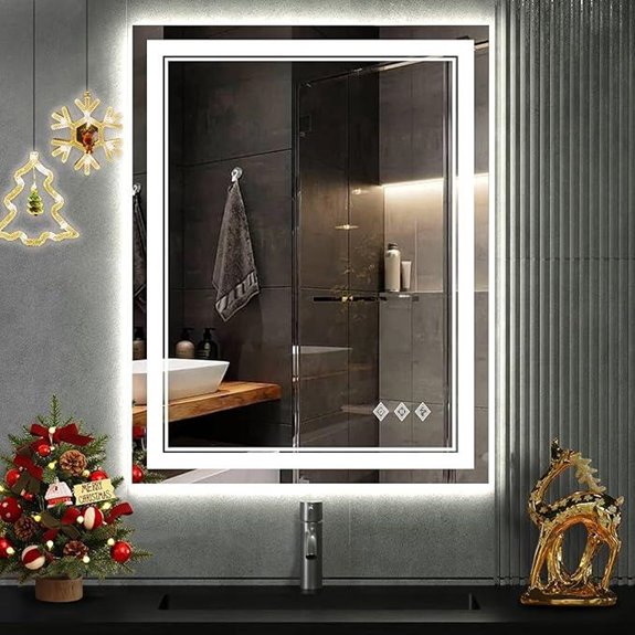 LED Bathroom Mirror with Dimmable Backlit Lights