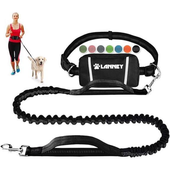 Hands-Free Dog Leash with Pouch and Bungee
