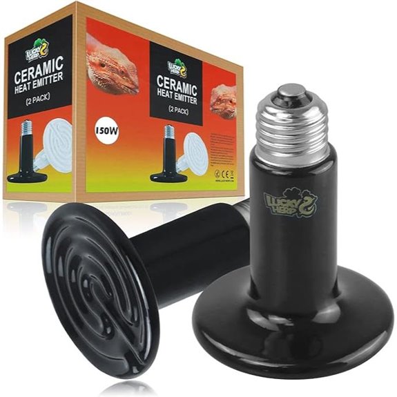 Lucky Herp 150W Ceramic Heat Emitter 2-Pack
