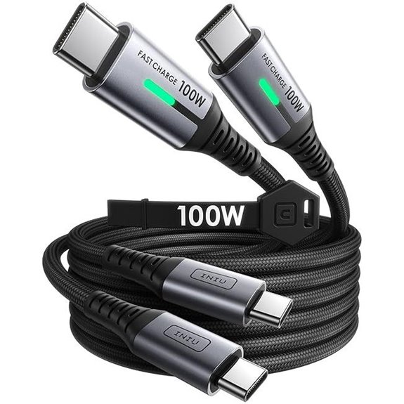 INIU 2-Pack 6.6ft 100W USB-C Charging Cables