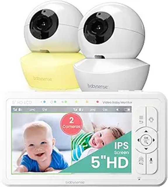 Babysense 5 HD Baby Monitor with 2 Cameras