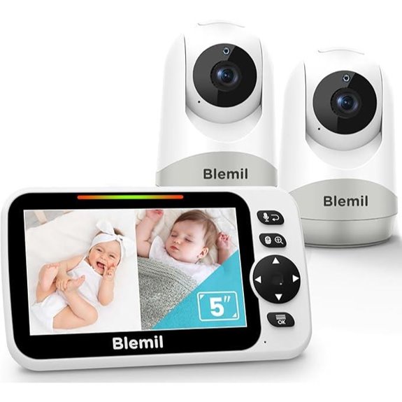 Blemil Baby Monitor with 2 Cameras & 30-Hour Battery