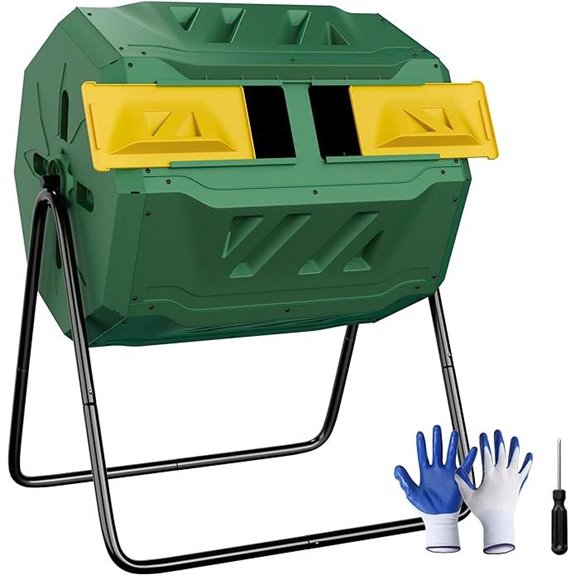 F2C Dual Chamber Compost Bin with Steel Frame