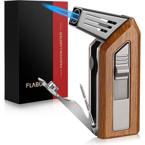 2-in-1 Jet Flame Lighter with Punch & Windproof Design