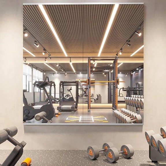Home Gym Mirror 48x24 Inch (2-Pack) Frameless Wall