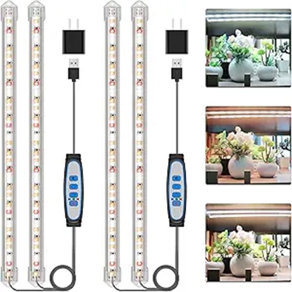 16 LED Grow Light Strips 2 Pack Dimmable Full Spectrum