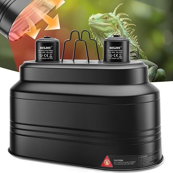 MIXJOY Dual Reptile Heat Lamp Fixture with Switch