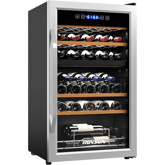 ROVSUN 33-Bottle Dual Zone Wine & Beverage Cooler