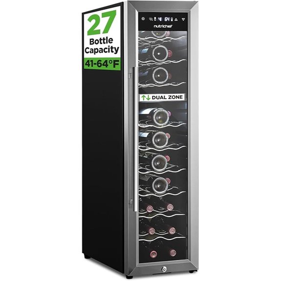 Nutrichef 27-Bottle Dual Zone Wine Cooler
