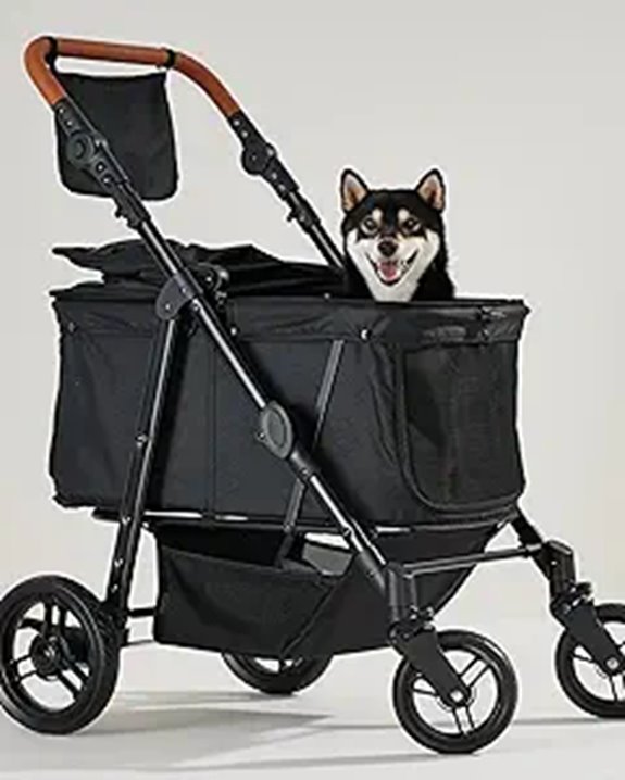 All-Terrain Medium Dog Stroller with Canopy and Storage
