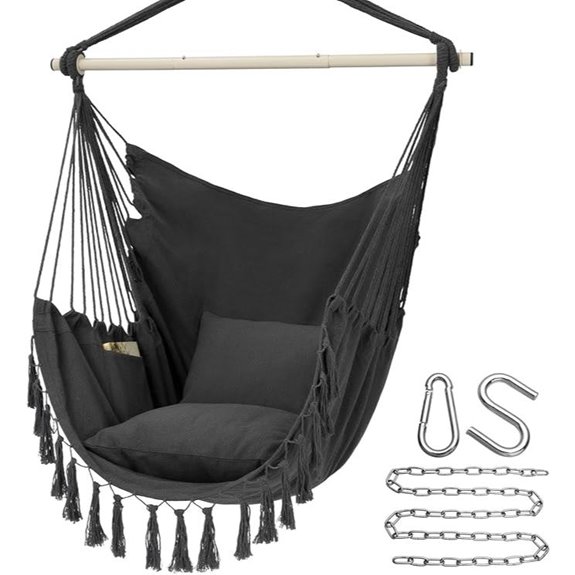 Y-STOP Hammock Chair with Cushions Durable Cotton
