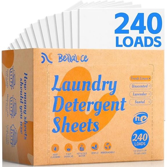 BellaLuce Eco-Friendly Laundry Detergent Sheets (240 Loads)