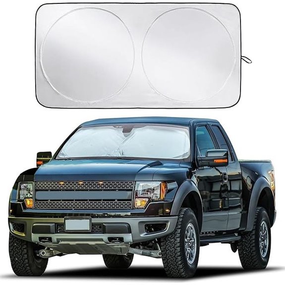 EcoNour Truck Windshield Sun Shade with Storage