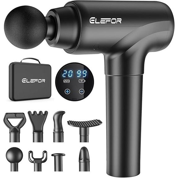 Elefor Massage Gun with 8 Heads & 20 Speeds