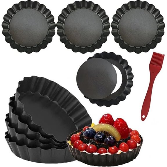 DATANYA 8 Pack Mini 4-Inch Tart Pans with Removable Bottom