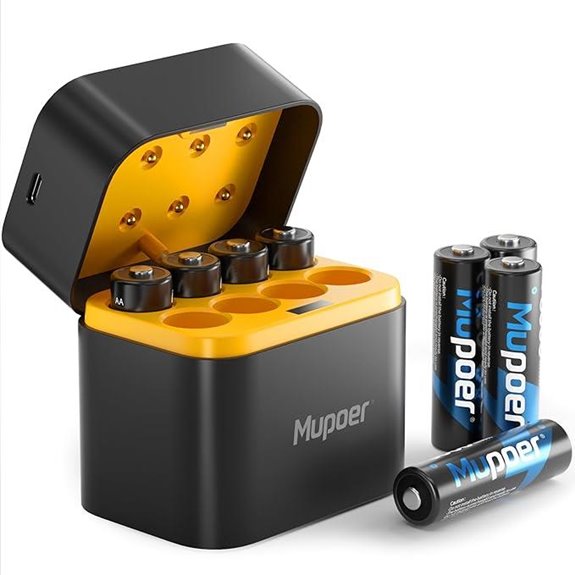 Rechargeable AA Lithium Batteries with Charger (8 Pack)