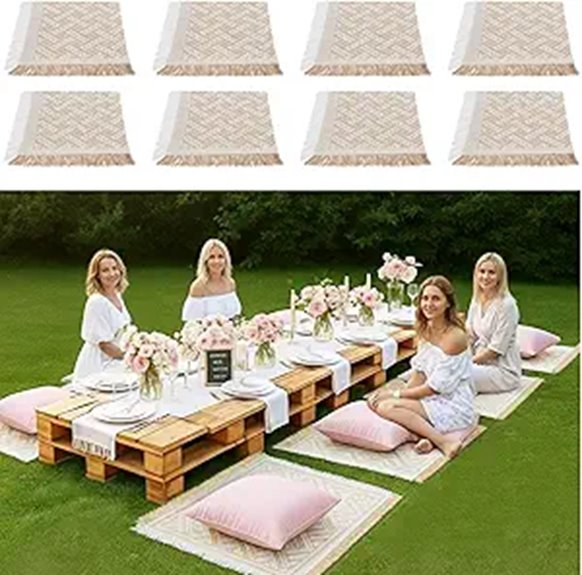 8 Pcs Outdoor Picnic Blanket Set Washable 35 x 35