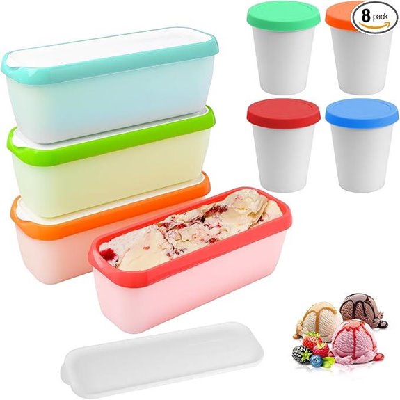 Reusable Ice Cream Containers Set (8 Pack)
