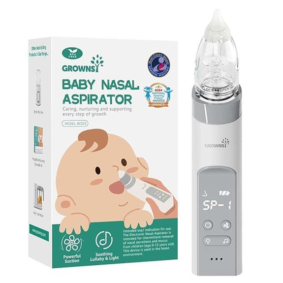 GROWNSY Electric Baby Nasal Aspirator with Soothing Light