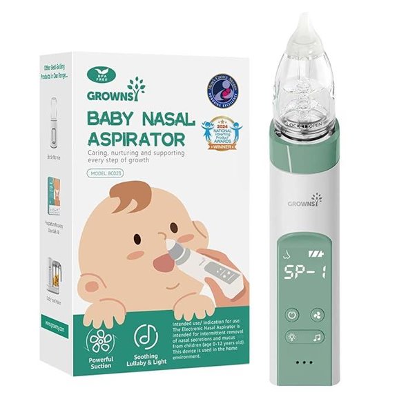 GROWNSY Electric Baby Nasal Aspirator with Tips