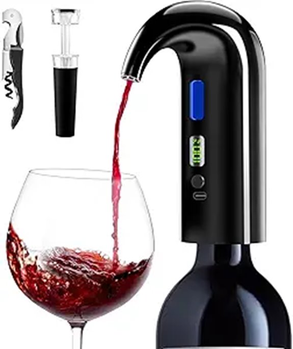 Electric Wine Aerator and Dispenser (Black)
