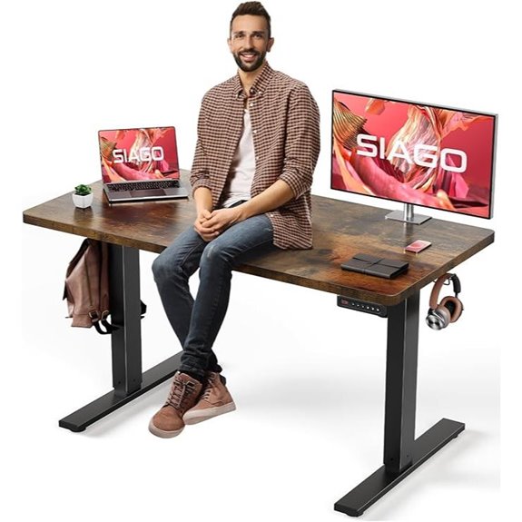 SIAGO Adjustable Electric Standing Desk with Memory Settings