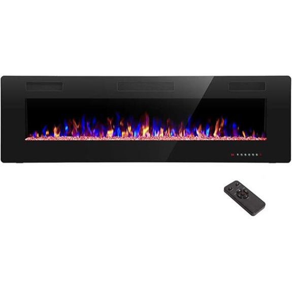 R.W.FLAME 60 Recessed Electric Fireplace with Remote