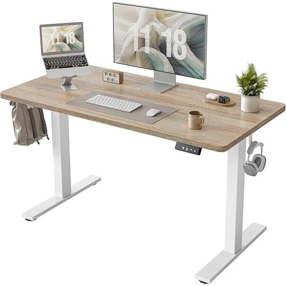TIQLAB Electric Adjustable Standing Desk with Memory Controller