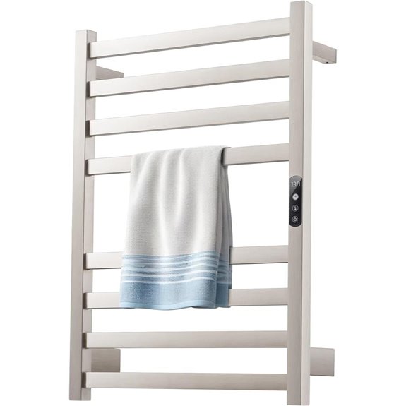 Brushed Electric Towel Warmer Rack with Timer