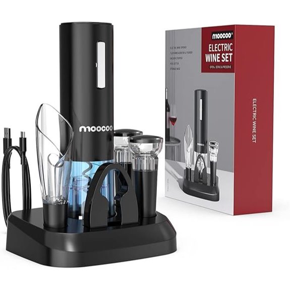 Electric Wine Opener with Charging Base and Accessories