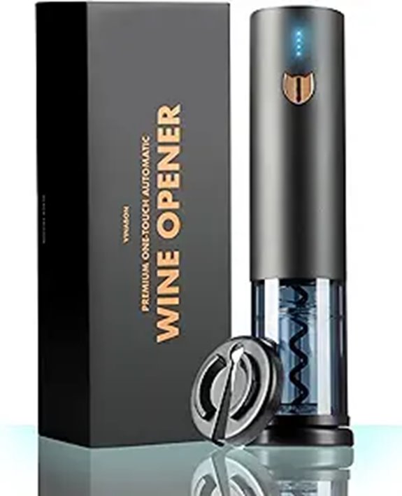 VINABON Electric Wine Opener with Foil Cutter and Stand