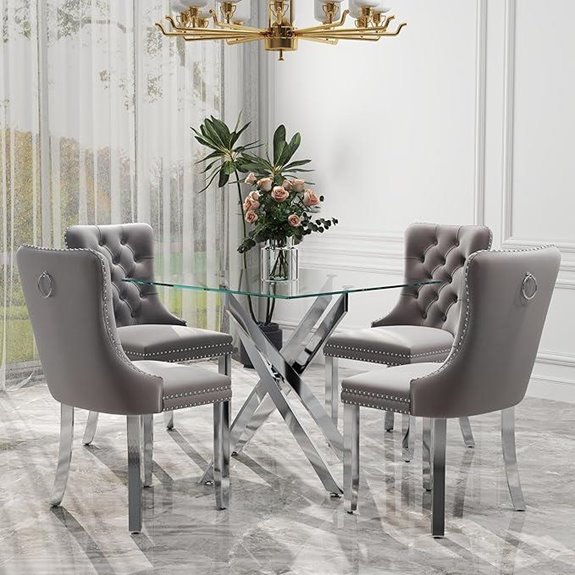 Luxury 5-Piece Glass Dining Set for 4