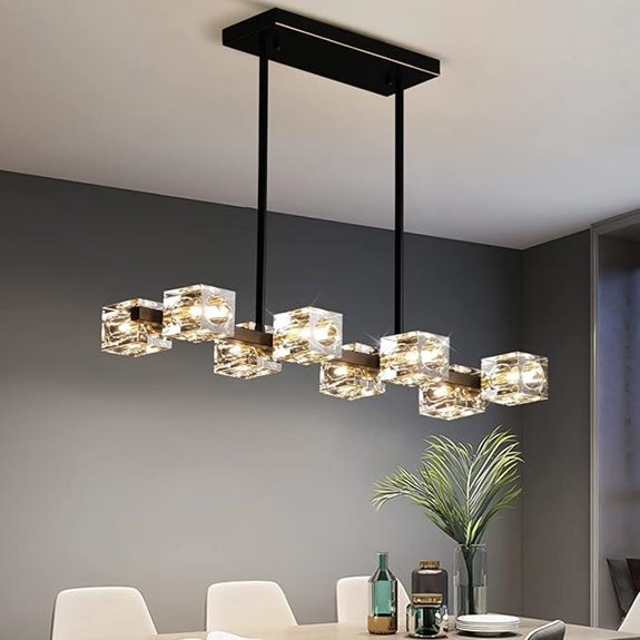 Modern Crystal Chandelier with 8 Lights for Dining Room
