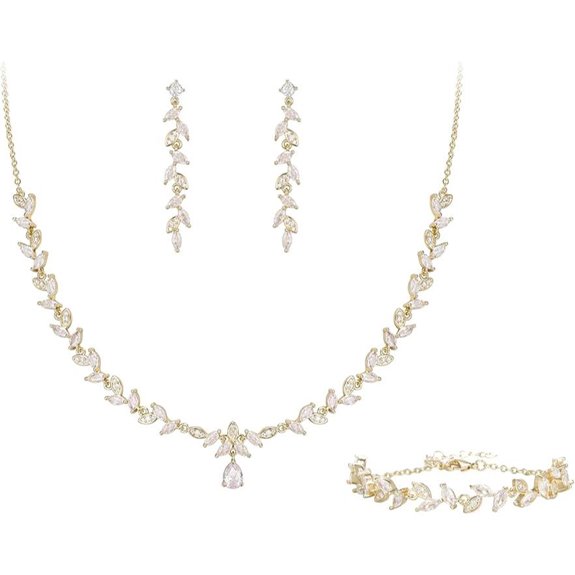 BriLove Bridal Jewelry Set with Cubic Zirconia
