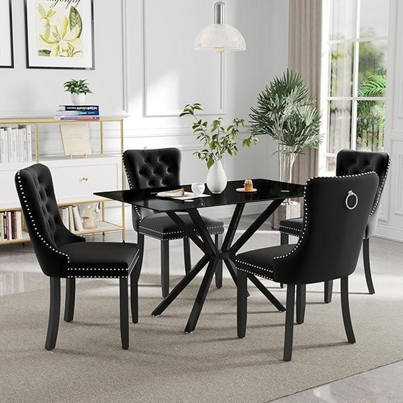 Modern Luxury Glass Dining Set for 4
