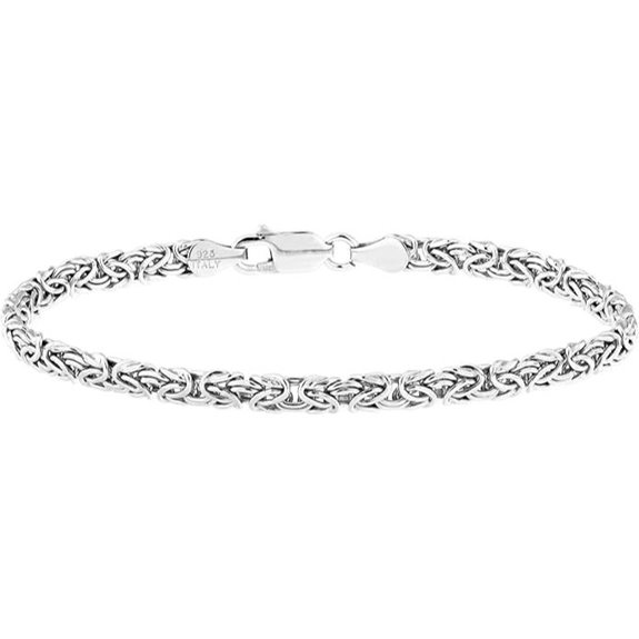 Miabella Italian Silver/Gold Byzantine Link Anklet