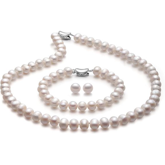 Freshwater Pearl Jewelry Set with Necklace and Earrings