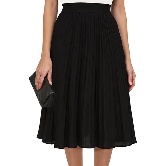Pleated High-Waist Midi Skirt for Women