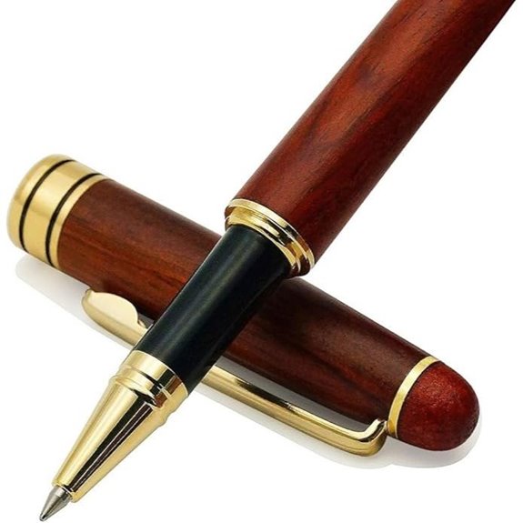 Luxury Rosewood Ballpoint Pen Set with Refills