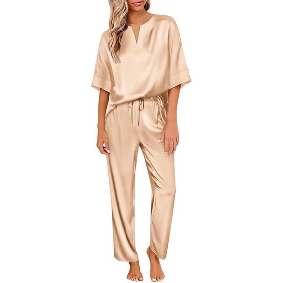 Ekouaer Satin Pajama Set for Women