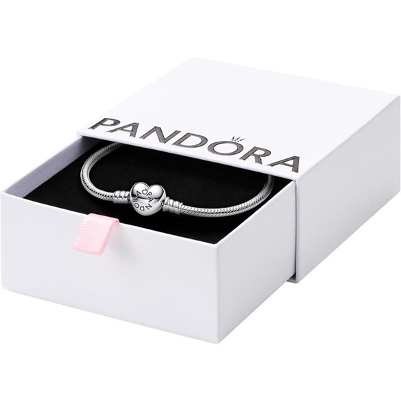 Pandora Heart Clasp Snake Chain Bracelet for Her