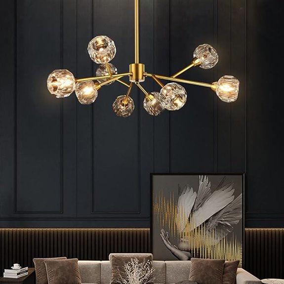 Sputnik Crystal Chandelier for Dining and Living Rooms