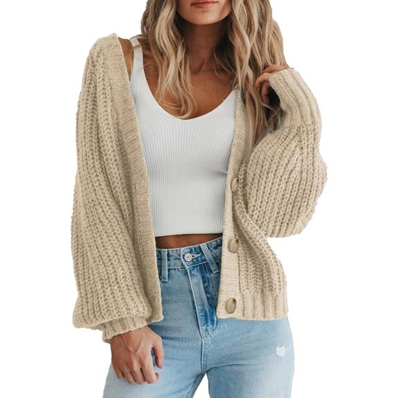 PRETTYGARDEN Women's Chunky Knit Open Front Cardigan